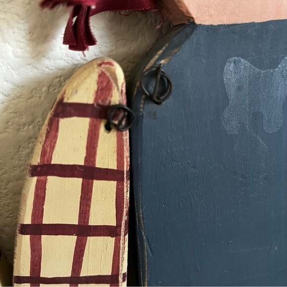 Vintage Raggedy Ann Andy Hand Painted Wooden Board Wall Plaques Pair‎ 19” x 7.5” - Picture 8 of 8